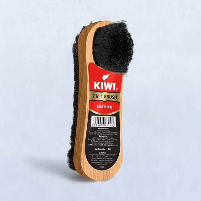 KIWI SHOE BRUSH 2 IN 1 LEATHER